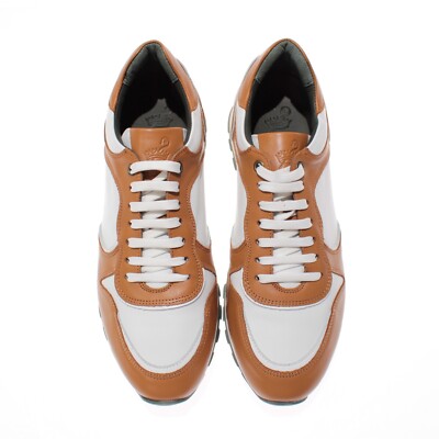Pastori NWB Thrax Casual Sneakers Size 42 US 9 in Brown & White Leather Pastori NWB Thrax Casual Sneakers Size 42 US 9 in Brown  main image 2