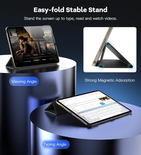 Smart Cover für Apple iPad Pro Air 2024 11″ 13″ Tablet Hülle Case Tasche Schwarz - Bild 6 von 8