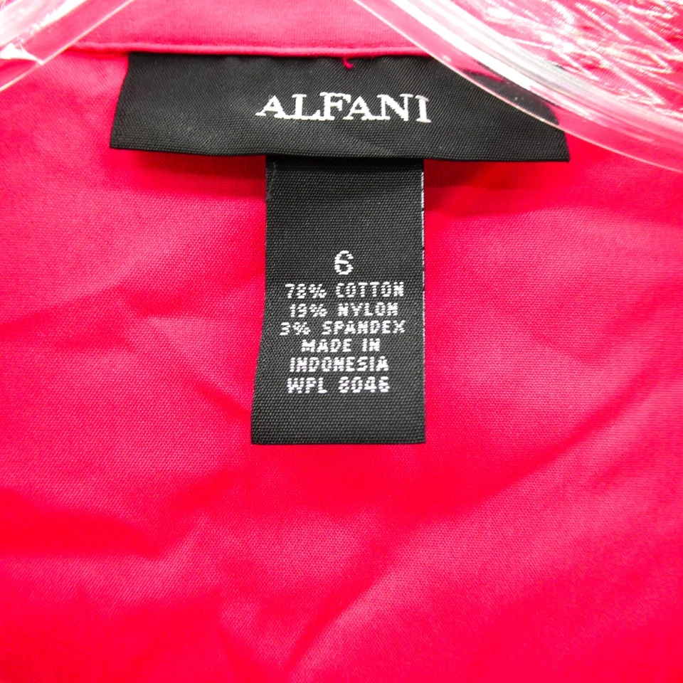 Camisa Alfani Talla 6 Mujer Rosa Botón Estilo Pullover Cuello Manga Larga Foto 4 de 4