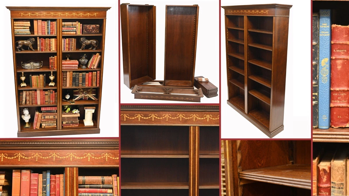 Tall Colonial Mahogany Bookshelf