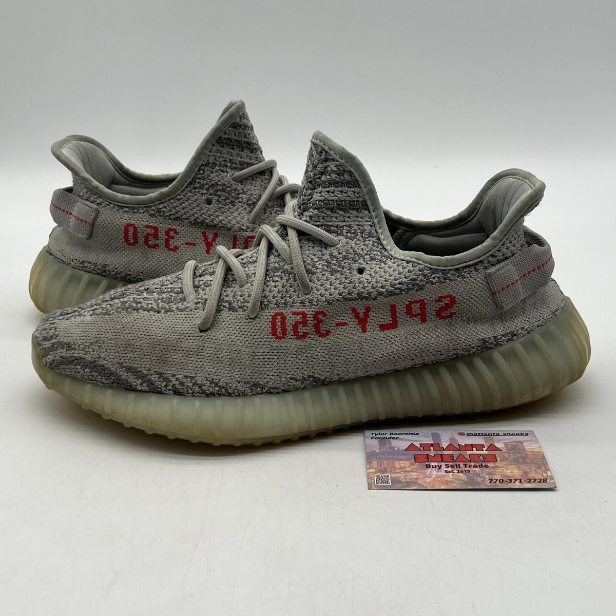 Size 11 adidas Yeezy Boost 350 V2 Low Blue Tint Grey White (B37571)