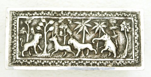 Swami Style Silver Raj India Colonial Curio Box 2 Compartment Figural Animal - Picture 7 of 8