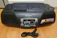 SHARP QT-CD111 AM/FM Radio Cassette-Recorder w/ CD-Player Boombox Antenna