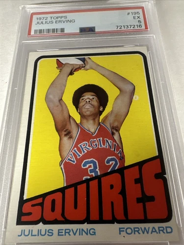 1972 Topps Julius Erving Rookie RC HOF #195 PSA 5