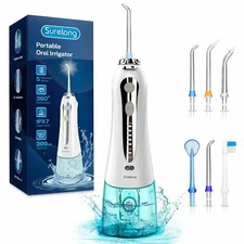 Cordless Water Flosser Dental Oral Irrigator Teeth Cleaner Floss 5 Tip