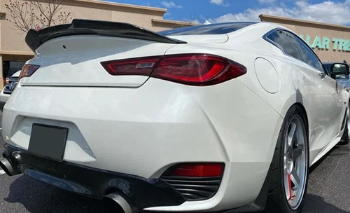 Glossy Black PSM Rear Trunk Spoiler Wing Lip Fit 2017-2022 Infiniti Q60 Coupe - Picture 2 of 5