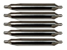 5 Pack 2 Solid Carbide Center Drill 60 Degree 5/64" Pilot 3/16" Shank
