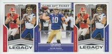 (3) Jacob Eason 2020 PANINI CONTENDERS DRAFT GAME DAY TICKET + LEGACY ROOKIE LOT