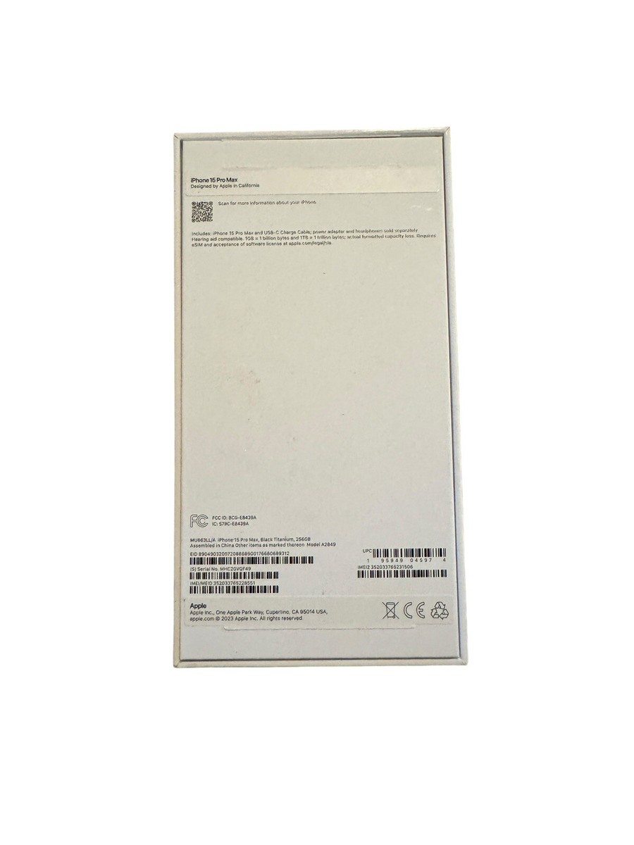 Original Apple iPhone 15 Pro Max Box | eBay