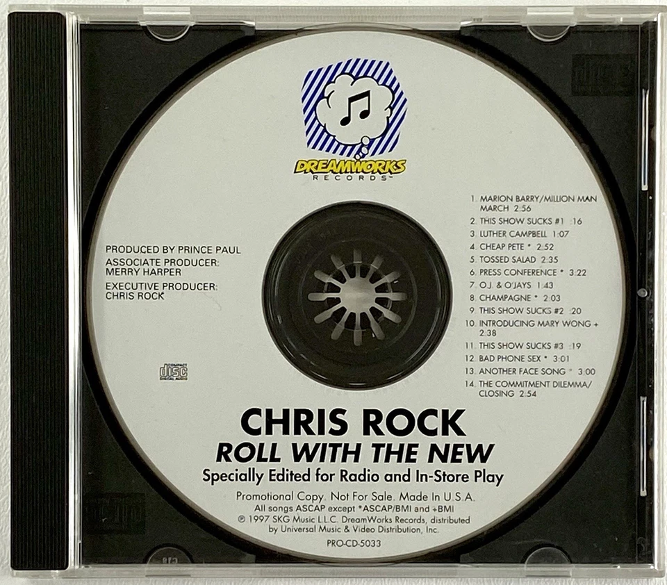 CHRIS ROCK Rare Comedy Promo CD Roll With The New 1997 Deamworks - Image 4 of 4
