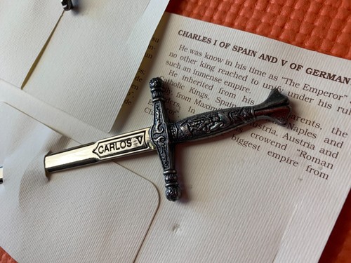 3X 6" Toledo Spain Miniature Swords Decorative Letter Openers Charlemagne MiS - Picture 2 of 5