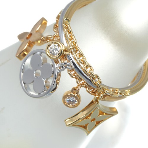 Auth Louis Vuitton Ring Monogram Idylle Pampille Diamond EU52 18K YG/WG/RG - Picture 3 of 5