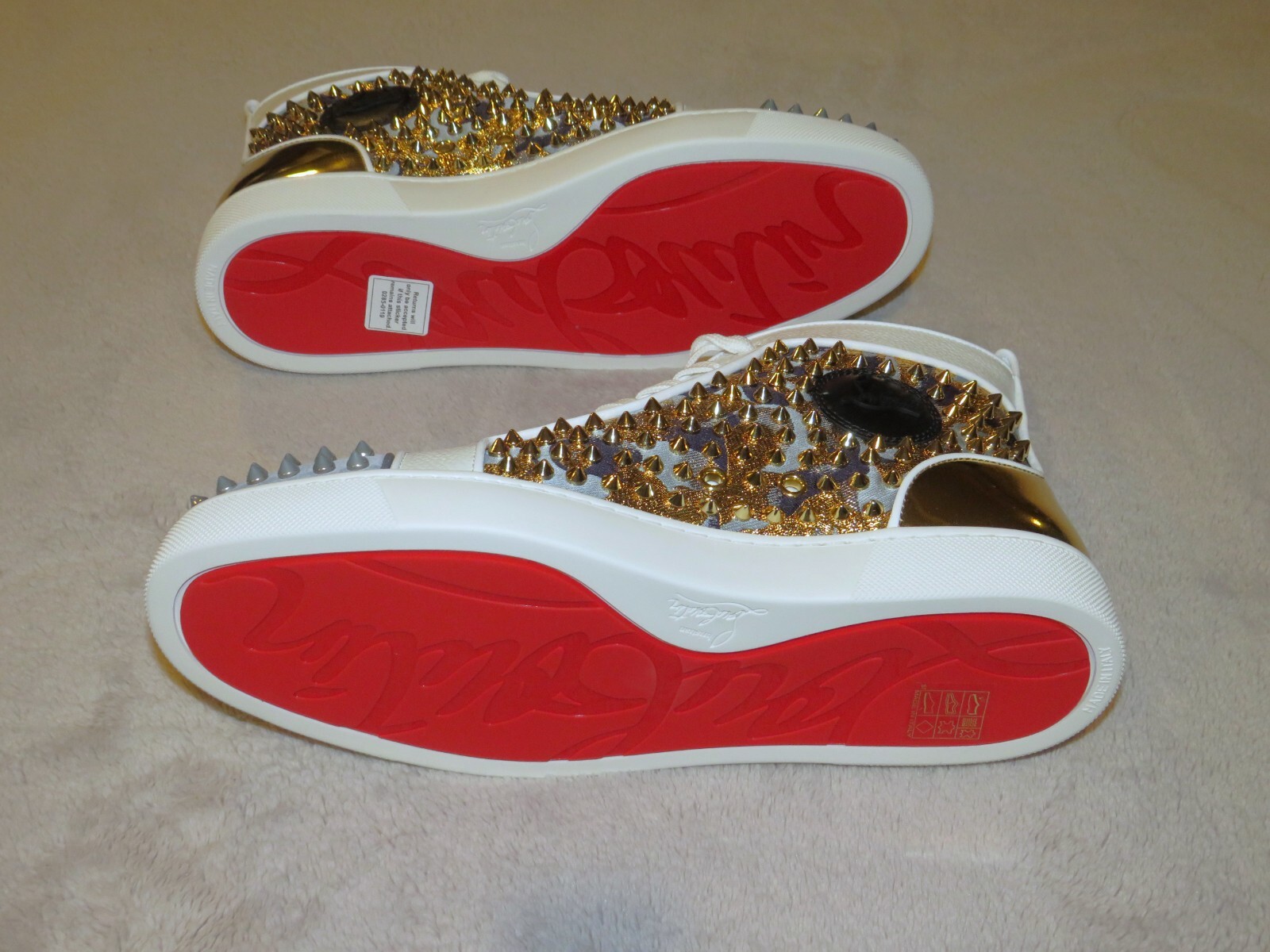 Christian Louboutin Louis Orlato High Top Camo Spiked Sneakers Size 9 NWB image 8