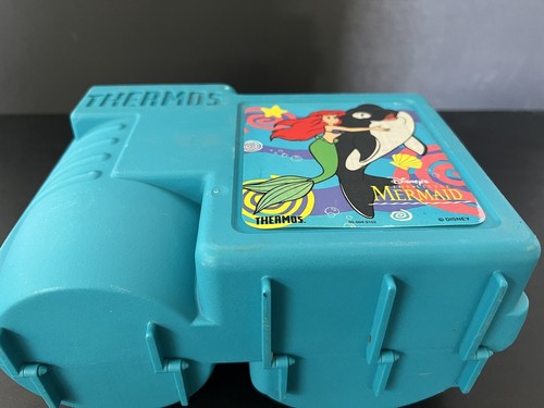 Disney LittleMermaid VTG Ariel Thermos LunchBox Set BlueTeal Whale Cup Container - Picture 10 of 19
