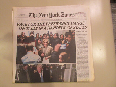 Close Race Trump/Clinton on Election Day The New York Times November 9, 2016