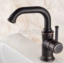 Black Oil Rubbed Brass Bathroom Kitchen Bar Vessel Sink Swivel Faucet Tap snf267