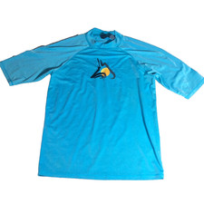 Kanu Surf Rash Guard Swim Shirt Men's XL Aqua Blue Short Sleeve UPF 50 Sunblock