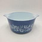 Vintage Pyrex Colonial Mist 473-B 1 Quart Casserole Dish Blue White Daisy 1L
