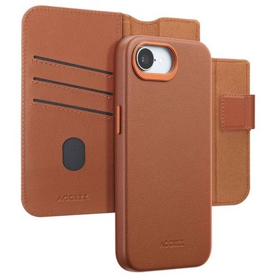 Accezz 2-in-1 Klapphülle aus Leder mit MagSafe Apple iPhone 17e / 16e - Sienna B