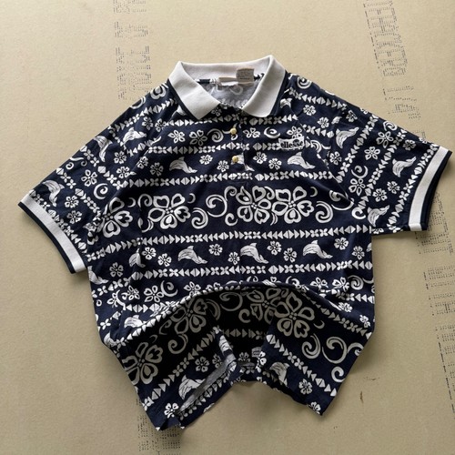 Ellesse, Vintage 80's Ellesse Gold Button AOP Polo T-shirt