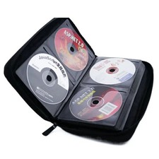 Disc CD Holder 80 DVD Case Storage Wallet VCD Organizer Faux Leather Zipper Bag