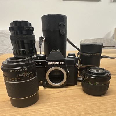 Revueflex SM 302 Spiegelreflexkamera Set mit 3 Objektiven
