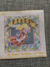 Vintage Needlepoint Canvas. Peace Angel Is The Design