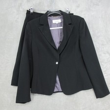 Calvin Klein Skirt Suit Womens Size 6 Pencil Blazer Office Career Classic Black