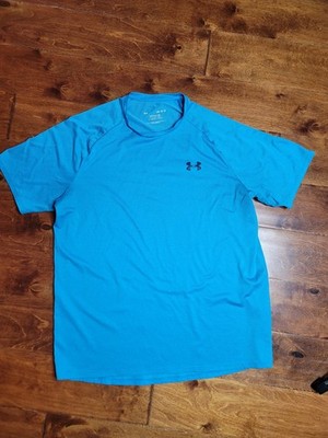 Under Armour Men's The Tech Tee Short Sleeve T-Shirt Blue Athletic Active Gym LG