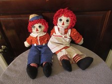 VTG 18" Raggedy Ann And Andy Set, VINTAGE SET OF 2 DOLL DOLLS
