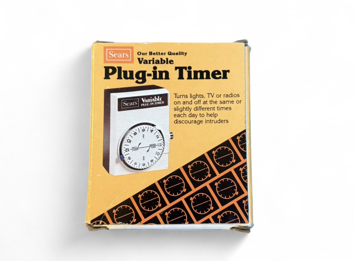 Sears Variable Plug-In Timer #34 6640 Lamp Lights Appliance Timer Vintage NOS