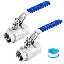 316 Stainless Steel Ball Valve NPT Female 3/4" Full Port 1000 WOG 2 PCS