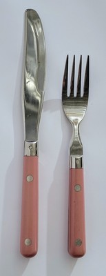 Washington Forge WF Mardi Gras Pink Mauve Flatware Knife & Salad Fork KOREA