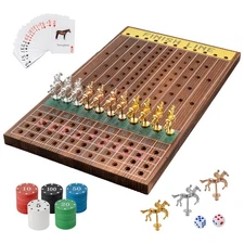 Horse Racing Game with 11 Luxury Metal Horses, Strategy Horse Race Board Game...