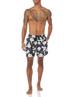 Badehose Herren Schwarz Hibiskusblume Amazon Essentials, Modell-Nr