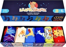 New Llama Crew Socks in Premium Gift Box for Teens and Adults (6 Pairs)