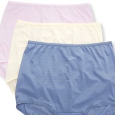 Women's Bali A633 Skimp Skamp Brief Panty - 3 Pack Size 7 L Moonlight/Dawn/Blue