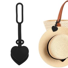 1-Pack Magnetic Hat Clip for Travel on Bag, Silicone Heart Hat Holder, Black