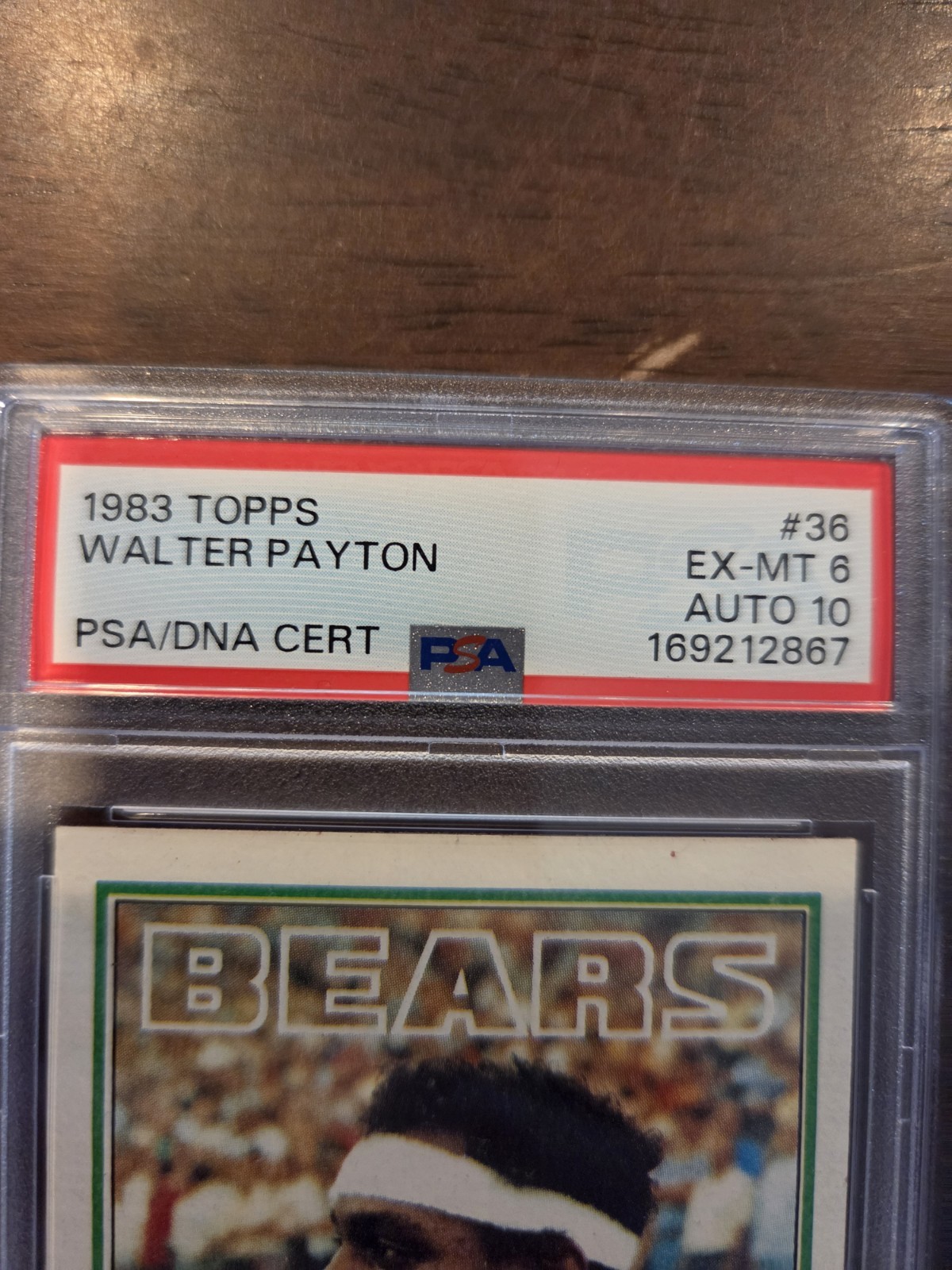 1983 Topps - Walter Payton #36 PSA/DNA Auto PSA 6 Football Chicago Bears view 2