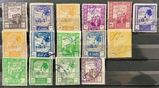 LIBYA , lot 15 Revenue Stamps during Kingdom Era , Used stamps