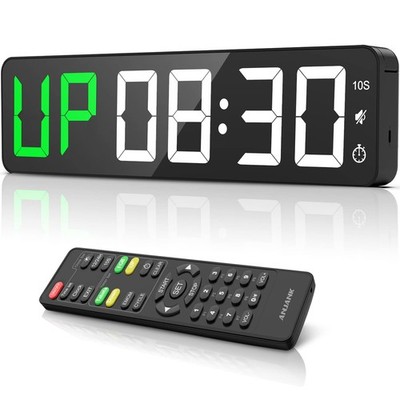 Gym Timer 15'' Große LED-Anzeige 43.6*6.8*11.5, Weiß 