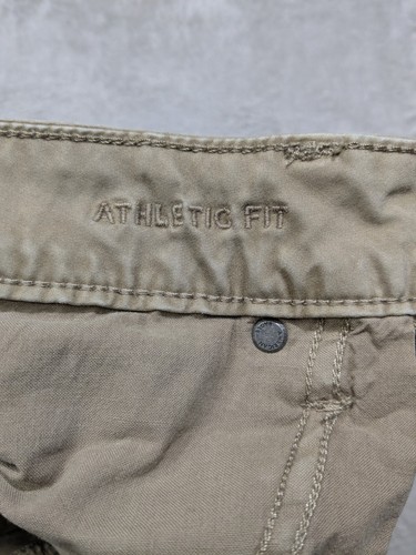 American Eagle Chino Pants Mens W30 L34 Khaki Flex Athletic Fit - Picture 4 of 8