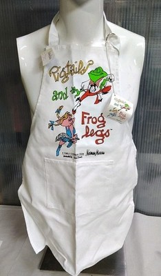 Vintage  Pigtails And Frog Legs Kitchen Apron Exclusively From Neiman Marcus  93