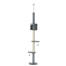 PawHut 85.5" Cat Tree Height Adjustable 15.75" x x 85.5", Light Grey