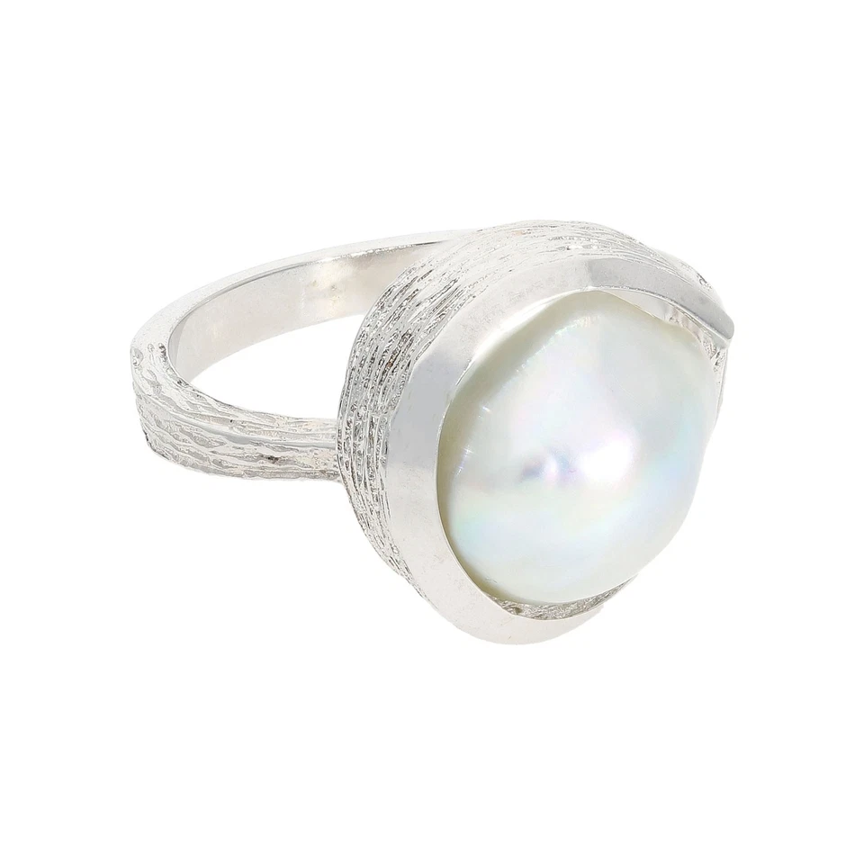 Weißgoldring 585 mit Perle Second Hand 25324364 getragen - Bild 2 von 4