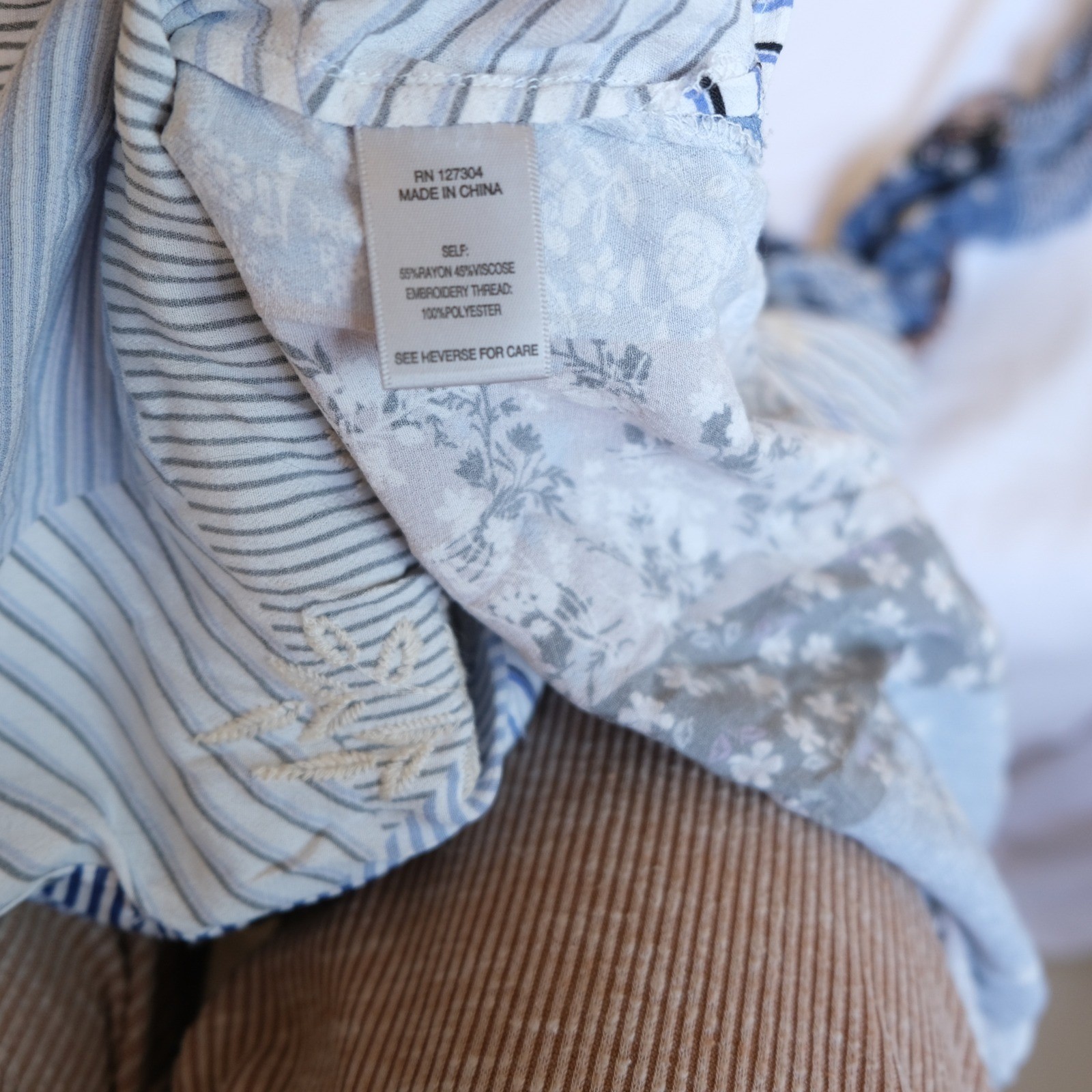 John Mark Patchwork Tunic Top Floral Embroidered … - image 7