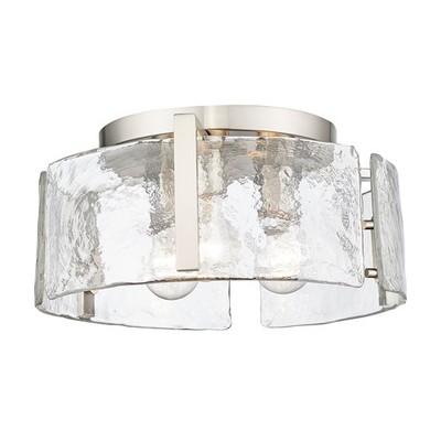 Golden Lighting 3164-FM HWG Aenon 3 Light 15''W Flush Mount Drum - Grey