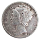 1938-D Mercury Dime VF Very Fine 90% Silver