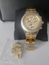 Swatch Irony Gold Chronograph Watch Swiss Qua...
