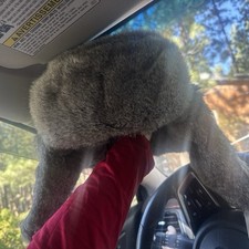 Gray Fur Lined Trapper Hat Ear Flap One Size Women Winter Fall